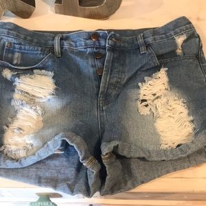 Blue jean shorts
